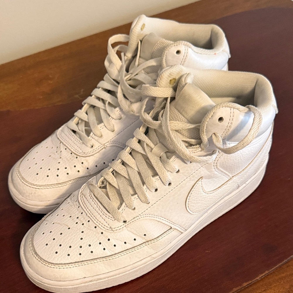 Nike Women’s White High-Top Sneakers with Subtle Off-White Details